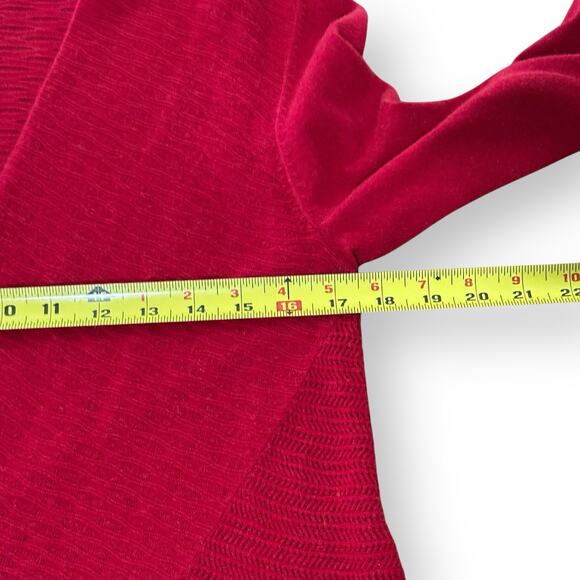 Eileen Fisher Sweater Cardigan Womens M Red Organic Cotton Cashmere Open Front - Picture 9 of 11